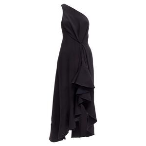 Dion Lee silk one shoulder drape asymmetric ruffle dress